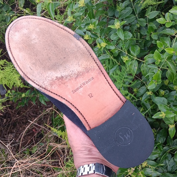 Samuel Windsor Loafers Men's Tasseled Blue Suede Shoes/Loafers (HANDMADE) - Picture 8 of 17